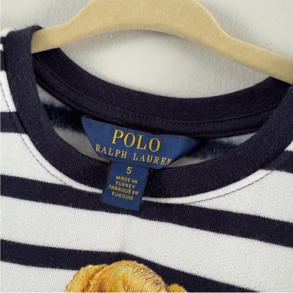 Polo by Ralph Lauren Kids Bear Striped Nightgown - Black and White - Picture 3 of 4